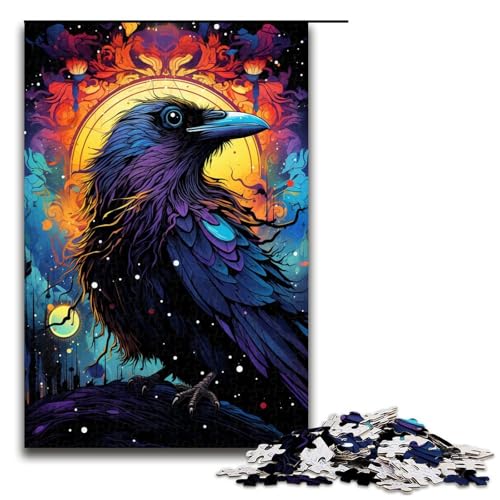 Puzzle für Erwachsene bunt psychedelisch dunkel kraftvolle Krähe 1000 Teile Holzpuzzle für Erwachsene und Kinder ab 14 Jahren Lernspielzeug 75 x 50 cm Puzzle für Erwachsene bunt psychedelisch dunkel kraftvolle Krähe 1000 Teile Holzpuzzle für Erwachsene und Kinder ab 14 Jahren Lernspielzeug 75 x 50 cm von zouxangzz