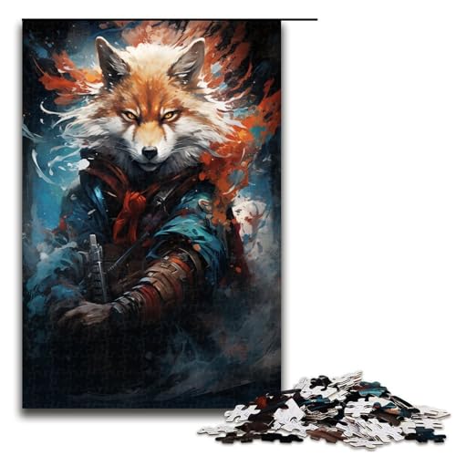 Puzzle für Erwachsene bunt psychedelisch von Samurai Fox 1000 Teile Holzpuzzle für Kinder ab 14 Jahren anspruchsvolles Spiel 75 x 50 cm von zouxangzz