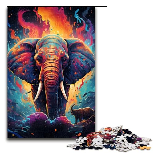 Puzzle für Erwachsene bunter Elefant 1000 Teile Holzpuzzle für Familienspiele 75 x 50 cm Puzzle für Erwachsene bunter Elefant 1000 Teile Holzpuzzle für Familienspiele 75 x 50 cm von zouxangzz