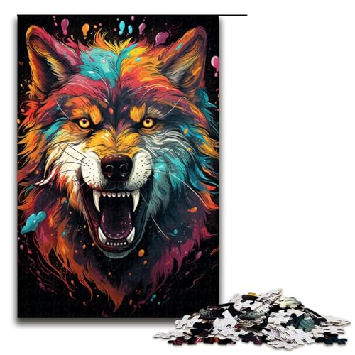 Puzzle für Erwachsene bunter Fantasy Wolf 1000 teiliges Holzpuzzle für Familienspiele 75 x 50 cm Puzzle für Erwachsene bunter Fantasy Wolf 1000 teiliges Holzpuzzle für Familienspiele 75 x 50 cm von zouxangzz