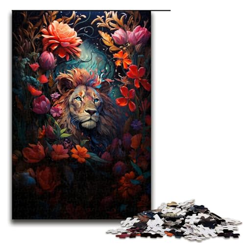 Puzzle für Erwachsene bunter Löwe 1000 Teile Holzpuzzle für Kinder ab 12 Jahren Heimdekoration 75 x 50 cm von zouxangzz