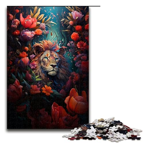 Puzzle für Erwachsene bunter Löwe 1000 Teile Holzpuzzle für Kinder ab 12 Jahren anspruchsvolles Spiel 75 x 50 cm von zouxangzz