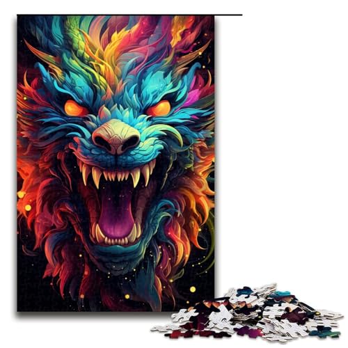 Puzzle für Erwachsene bunter Psychedelischer Drache 1000 Teile Holzpuzzle für Erwachsene und Kinder ab 14 Jahren Lernspielzeug 75 x 50 cm Puzzle für Erwachsene bunter Psychedelischer Drache 1000 Teile Holzpuzzle für Erwachsene und Kinder ab 14 Jahren Lernspielzeug 75 x 50 cm von zouxangzz