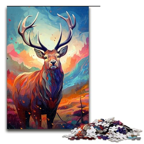 Puzzle für Erwachsene bunter Psychedelischer Elch 1000 Teile Holzpuzzle für Erwachsene und Kinder ab 14 Jahren Lernspielzeug 75 x 50 cm Puzzle für Erwachsene bunter Psychedelischer Elch 1000 Teile Holzpuzzle für Erwachsene und Kinder ab 14 Jahren Lernspielzeug 75 x 50 cm von zouxangzz