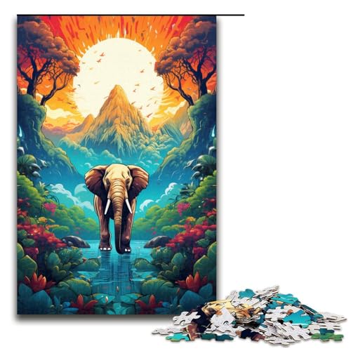 Puzzle für Erwachsene bunter Psychedelischer Elefant 1000 teiliges Holzpuzzle für Kinder ab 14 Jahren Lernspielzeug 75 x 50 cm Puzzle für Erwachsene bunter Psychedelischer Elefant 1000 teiliges Holzpuzzle für Kinder ab 14 Jahren Lernspielzeug 75 x 50 cm von zouxangzz