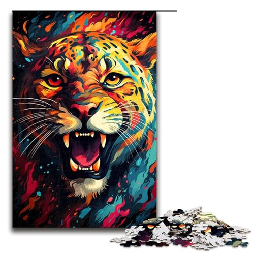 Puzzle für Erwachsene buntes Dschungeltier 1000 teiliges Holzpuzzle für Kinder ab 12 Jahren Heimdekoration 75 x 50 cm von zouxangzz