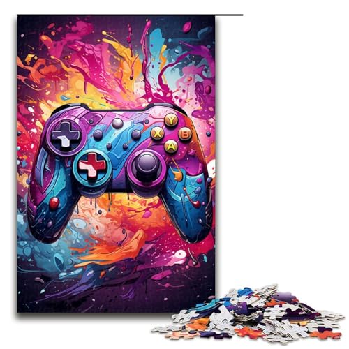 Puzzle für Erwachsene buntes Gamepad 1000 Teile Holzpuzzle für Erwachsene und Kinder ab 12 Jahren 75 x 50 cm von zouxangzz