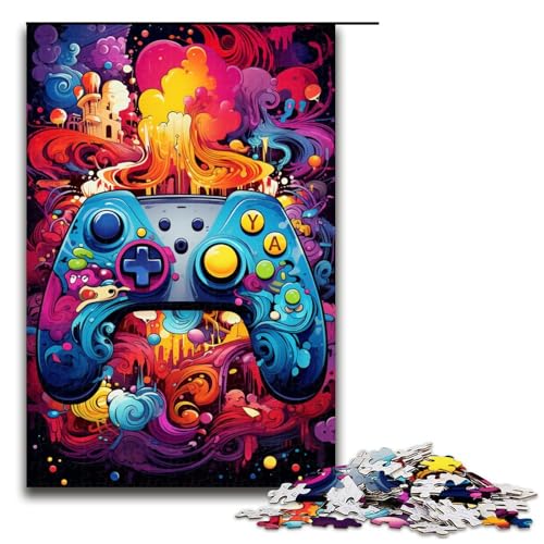 Puzzle für Erwachsene buntes Gamepad 1000 Teile Holzpuzzle für Erwachsene und Kinder ab 12 Jahren 75 x 50 cm von zouxangzz