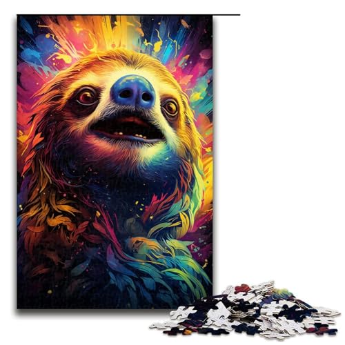 Puzzle für Erwachsene buntes psychedelisches Tierfaultier 1000 teiliges Holzpuzzle für Kinder ab 14 Jahren Lernspielzeug 75 x 50 cm Puzzle für Erwachsene buntes psychedelisches Tierfaultier 1000 teiliges Holzpuzzle für Kinder ab 14 Jahren Lernspielzeug 75 x 50 cm von zouxangzz