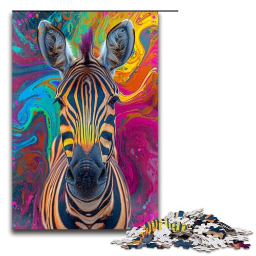 Puzzle für Erwachsene buntes psychedelisches Tierzebra 1000 teiliges Holzpuzzle für Kinder ab 14 Jahren Lernspielzeug 75 x 50 cm Puzzle für Erwachsene buntes psychedelisches Tierzebra 1000 teiliges Holzpuzzle für Kinder ab 14 Jahren Lernspielzeug 75 x 50 cm von zouxangzz