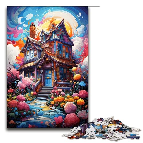 Puzzle für Erwachsene farbenfroh psychedelisch ästhetisch Pastellhaus 1000 Teile Holzpuzzle für Erwachsene und Kinder ab 14 Jahren Lernspielzeug 75 x 50 cm Puzzle für Erwachsene farbenfroh psychedelisch ästhetisch Pastellhaus 1000 Teile Holzpuzzle für Erwachsene und Kinder ab 14 Jahren Lernspielzeug 75 x 50 cm von zouxangzz
