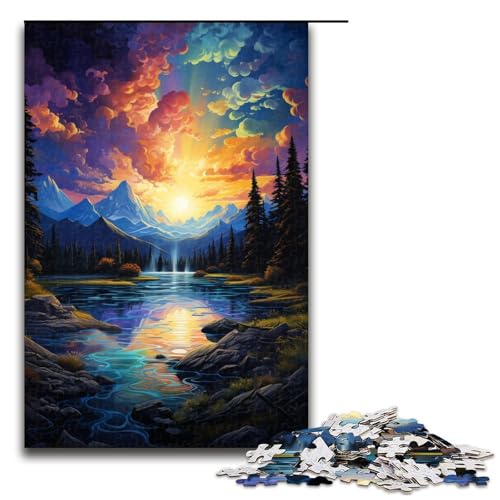 Puzzle für Erwachsene farbenfrohe Fantasie Sonnenuntergangslandschaft 1000 teiliges Holzpuzzle für Kinder ab 12 Jahren Lernspielzeug 75 x 50 cm Puzzle für Erwachsene farbenfrohe Fantasie Sonnenuntergangslandschaft 1000 teiliges Holzpuzzle für Kinder ab 12 Jahren Lernspielzeug 75 x 50 cm von zouxangzz