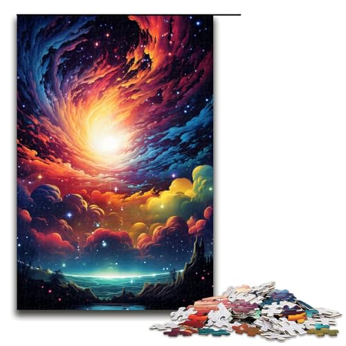 Puzzle für Erwachsene farbenfrohe Fantasielandschaft 1000 Teile tolles Geschenk geeignet für Jugendliche ab 12 Jahren 75 x 50 cm von zouxangzz