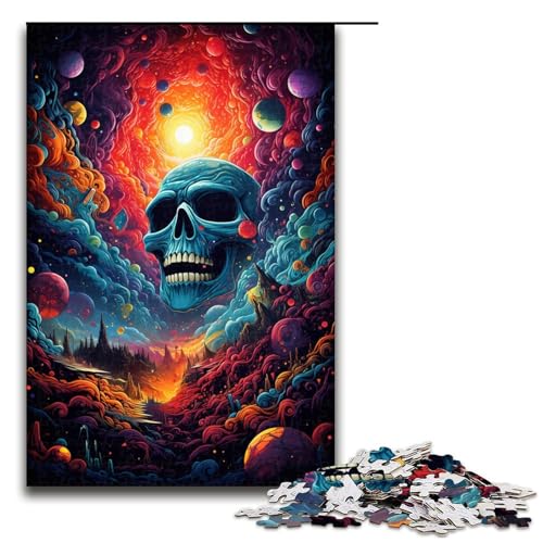 Puzzle für Erwachsene farbenfrohe Malerei Kunst Totenkopfwelt 1000 Teile Holzpuzzle für Kinder ab 12 Jahren Heimdekoration 75 x 50 cm Puzzle für Erwachsene farbenfrohe Malerei Kunst Totenkopfwelt 1000 Teile Holzpuzzle für Kinder ab 12 Jahren Heimdekoration 75 x 50 cm von zouxangzz
