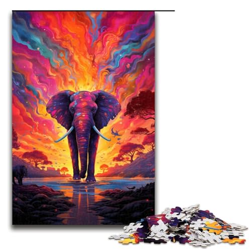Puzzle für Erwachsene farbenfrohe Psychedelia der Elefanten 1000 Teile Holzpuzzle für Erwachsene und Kinder ab 12 Jahren Lernspielzeug 75 x 50 cm Puzzle für Erwachsene farbenfrohe Psychedelia der Elefanten 1000 Teile Holzpuzzle für Erwachsene und Kinder ab 12 Jahren Lernspielzeug 75 x 50 cm von zouxangzz