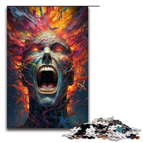 Puzzle für Erwachsene farbenfrohe Psychedelia der Mutantenkrieger 1000 teiliges Holzpuzzle für Kinder ab 14 Jahren Heimdekoration 75 x 50 cm von zouxangzz