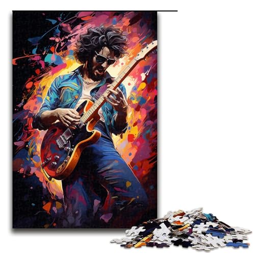 Puzzle für Erwachsene farbenfrohe Psychedelia der Pop Art Musik 1000 Teile Holzpuzzle für Erwachsene und Kinder ab 14 Jahren 75 x 50 cm von zouxangzz