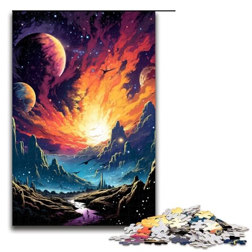 Puzzle für Erwachsene farbenfrohe Psychedelia der Wunder des kosmischen Planeten 1000 Teile Holzpuzzle für Kinder ab 12 Jahren anspruchsvolles Spiel 75 x 50 cm Puzzle für Erwachsene farbenfrohe Psychedelia der Wunder des kosmischen Planeten 1000 Teile Holzpuzzle für Kinder ab 12 Jahren anspruchsvolles Spiel 75 x 50 cm von zouxangzz