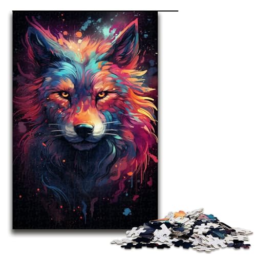 Puzzle für Erwachsene farbenfrohe Psychedelia des galaktischen Tierwolfs 1000 teiliges Holzpuzzle für Kinder ab 12 Jahren Lernspielzeug 75 x 50 cm Puzzle für Erwachsene farbenfrohe Psychedelia des galaktischen Tierwolfs 1000 teiliges Holzpuzzle für Kinder ab 12 Jahren Lernspielzeug 75 x 50 cm von zouxangzz