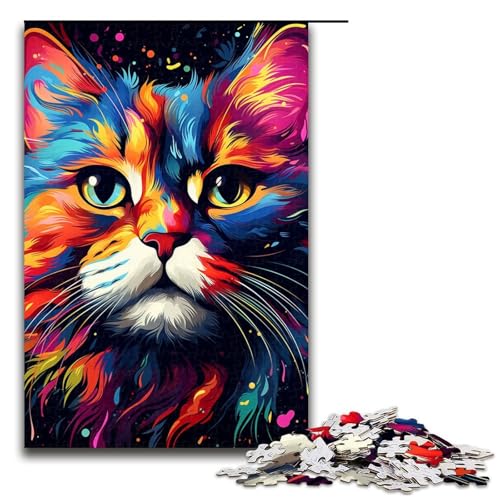 Puzzle für Erwachsene farbenfrohe exotische Katze unter dem Sternenhimmel 1000 Teile Holzpuzzle für Kinder ab 12 Jahren Lernspielzeug 75 x 50 cm Puzzle für Erwachsene farbenfrohe exotische Katze unter dem Sternenhimmel 1000 Teile Holzpuzzle für Kinder ab 12 Jahren Lernspielzeug 75 x 50 cm von zouxangzz