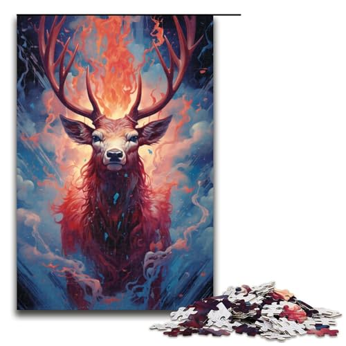 Puzzle für Erwachsene farbenfrohe psychedelische Elchkunst 1000 Teile Holzpuzzle für Erwachsene und Kinder ab 14 Jahren 75 x 50 cm Puzzle für Erwachsene farbenfrohe psychedelische Elchkunst 1000 Teile Holzpuzzle für Erwachsene und Kinder ab 14 Jahren 75 x 50 cm von zouxangzz