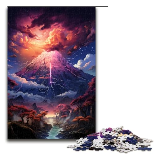 Puzzle für Erwachsene farbenfroher Berg Fuji 1000 Teile tolles Geschenk geeignet für Jugendliche ab 12 Jahren 75 x 50 cm von zouxangzz