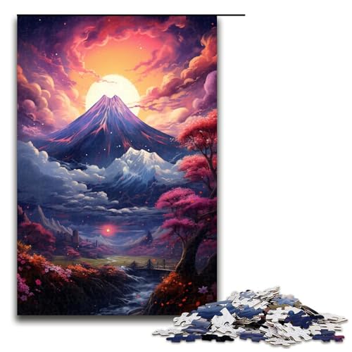 Puzzle für Erwachsene farbenfroher Berg Fuji 1000 Teile tolles Geschenk geeignet für Jugendliche ab 12 Jahren 75 x 50 cm von zouxangzz