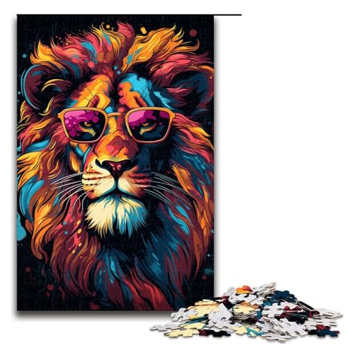 Puzzle für Erwachsene farbenfroher Fantasie Brillenlöwe 1000 Teile Holzpuzzle für Erwachsene und Kinder ab 12 Jahren Lernspielzeug 75 x 50 cm Puzzle für Erwachsene farbenfroher Fantasie Brillenlöwe 1000 Teile Holzpuzzle für Erwachsene und Kinder ab 12 Jahren Lernspielzeug 75 x 50 cm von zouxangzz