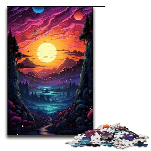 Puzzle für Erwachsene farbenfroher Psychedelischer Fantasy Sonnenuntergang 1000 teiliges Holzpuzzle für Kinder ab 14 Jahren Heimdekoration 75 x 50 cm Puzzle für Erwachsene farbenfroher Psychedelischer Fantasy Sonnenuntergang 1000 teiliges Holzpuzzle für Kinder ab 14 Jahren Heimdekoration 75 x 50 cm von zouxangzz