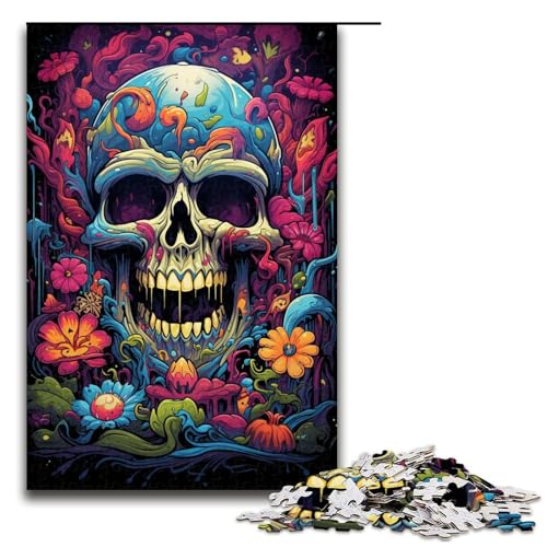 Puzzle für Erwachsene farbenfroher Psychedelischer Fantasy Totenkopf 1000 teiliges Holzpuzzle für Kinder ab 14 Jahren Lernspielzeug 75 x 50 cm Puzzle für Erwachsene farbenfroher Psychedelischer Fantasy Totenkopf 1000 teiliges Holzpuzzle für Kinder ab 14 Jahren Lernspielzeug 75 x 50 cm von zouxangzz