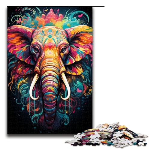 Puzzle für Erwachsene farbenfrohes Elefanten Malerei Puzzle 1000 Teile Holzpuzzle für Erwachsene und Kinder ab 12 Jahren Lernspielzeug 75 x 50 cm Puzzle für Erwachsene farbenfrohes Elefanten Malerei Puzzle 1000 Teile Holzpuzzle für Erwachsene und Kinder ab 12 Jahren Lernspielzeug 75 x 50 cm von zouxangzz