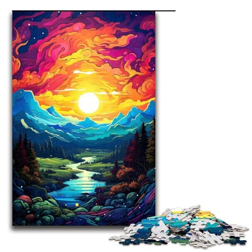 Puzzle für Erwachsene farbenfrohes Gemälde Sonnenuntergang 1000 Teile Holzpuzzle für Erwachsene und Kinder ab 12 Jahren Lernspielzeug 75 x 50 cm Puzzle für Erwachsene farbenfrohes Gemälde Sonnenuntergang 1000 Teile Holzpuzzle für Erwachsene und Kinder ab 12 Jahren Lernspielzeug 75 x 50 cm von zouxangzz