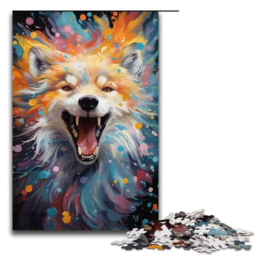 Puzzle für Erwachsene farbenfrohes Gemälde schöner Fuchs 1000 Teile tolles Geschenk geeignet für Jugendliche ab 12 Jahren 75 x 50 cm von zouxangzz