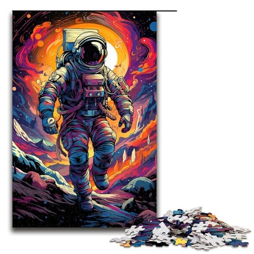 Puzzle für Erwachsene farbenfrohes psychedelisches Astronauten Puzzle 1000 Teile Holzpuzzle für Kinder ab 14 Jahren anspruchsvolles Spiel 75 x 50 cm von zouxangzz