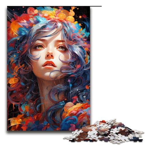 Puzzle für Erwachsene farbenfrohes psychedelisches Fantasy Anime Mädchen 1000 Teile Holzpuzzle für Erwachsene und Kinder ab 14 Jahren Lernspielzeug 75 x 50 cm Puzzle für Erwachsene farbenfrohes psychedelisches Fantasy Anime Mädchen 1000 Teile Holzpuzzle für Erwachsene und Kinder ab 14 Jahren Lernspielzeug 75 x 50 cm von zouxangzz
