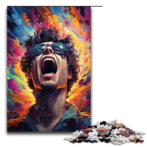 Puzzle für Erwachsene farbenfrohes psychedelisches Fantasy Puzzle 1000 Teile Holzpuzzle für Kinder ab 14 Jahren anspruchsvolles Spiel 75 x 50 cm von zouxangzz