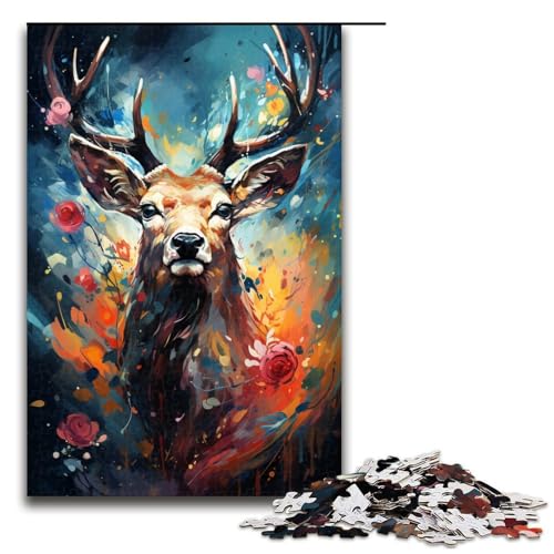 Puzzle für Erwachsene farbenfrohes psychedelisches Hirschtier 1000 Teile Holzpuzzle für Erwachsene und Kinder ab 14 Jahren Lernspielzeug 75 x 50 cm Puzzle für Erwachsene farbenfrohes psychedelisches Hirschtier 1000 Teile Holzpuzzle für Erwachsene und Kinder ab 14 Jahren Lernspielzeug 75 x 50 cm von zouxangzz
