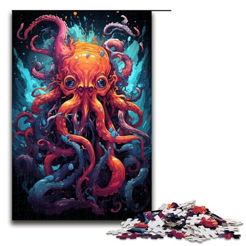Puzzle für Erwachsene farbenfrohes psychedelisches Kunstgemälde eines Oktopus 1000 teiliges Holzpuzzle für Erwachsene und Kinder ab 14 Jahren 75 x 50 cm Puzzle für Erwachsene farbenfrohes psychedelisches Kunstgemälde eines Oktopus 1000 teiliges Holzpuzzle für Erwachsene und Kinder ab 14 Jahren 75 x 50 cm von zouxangzz