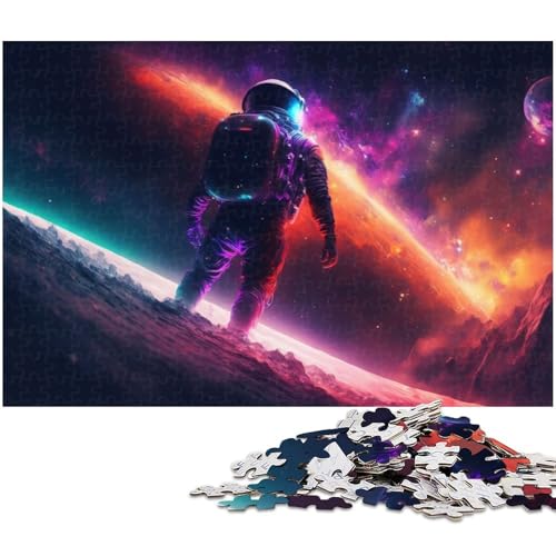 Puzzle für Erwachsene mit 1000 Teilen Astronaut Surft auf dem Stern Spielzeug Denkspiel anspruchsvolles Puzzlespiel und Familienspiel 1000 Teile (38 x 26 cm) von zouxangzz