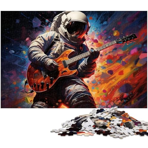 Puzzle für Erwachsene mit 1000 Teilen Astronaut spielt Gitarre unmögliches Puzzle für Teenager ab 14 Jahren 1000 Teile (38 x 26 cm) von zouxangzz