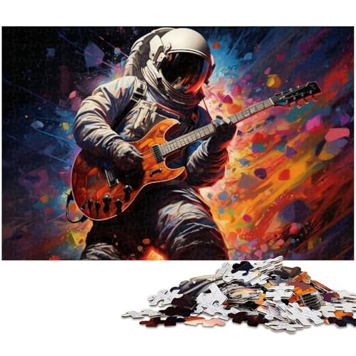 Puzzle für Erwachsene mit 1000 Teilen Astronaut spielt Gitarre unmögliches Puzzle für Teenager ab 14 Jahren 1000 Teile (75 x 50 cm) von zouxangzz