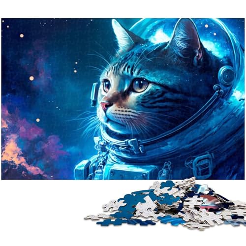 Puzzle für Erwachsene mit 1000 Teilen Astronauten Katzenspielzeug Denkspiel anspruchsvolles Puzzlespiel und Familienspiel 1000 Teile (38 x 26 cm) von zouxangzz