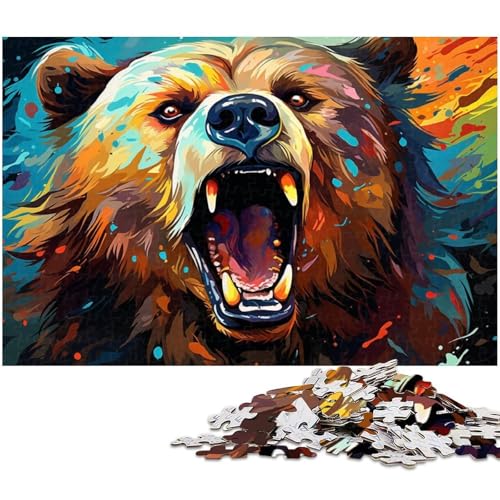 Puzzle für Erwachsene mit 1000 Teilen Bär unmögliches Puzzle für Jugendliche ab 14 Jahren 1000 Teile (38 x 26 cm) von zouxangzz