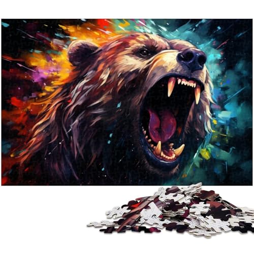 Puzzle für Erwachsene mit 1000 Teilen Bär unmögliches Puzzle für Jugendliche ab 14 Jahren 1000 Teile (75 x 50 cm) von zouxangzz