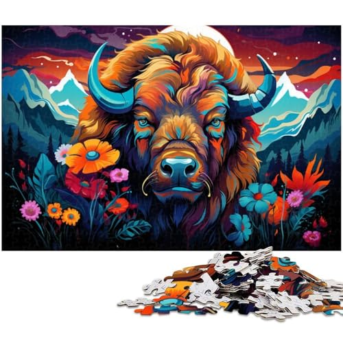 Puzzle für Erwachsene mit 1000 Teilen Bison Puzzle Spaß für die ganze Familie Spaß bei Aktivitäten zu Hause Geburtstagsgeschenk Reisegeschenke 1000 Teile (75 x 50 cm) von zouxangzz