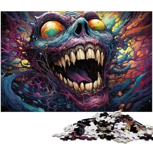 Puzzle für Erwachsene mit 1000 Teilen Bunte Grimassen Kunstwerk Geburtstagsgeschenk Wandkunst 1000 Teile (38 x 26 cm) von zouxangzz