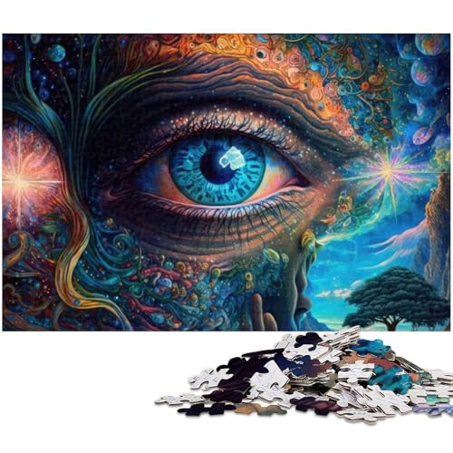 Puzzle für Erwachsene mit 1000 Teilen Drittes Auge Weltraum Puzzle Kunstwerk Geburtstagsgeschenk Wandkunst (Größe 75 x 50 cm) von zouxangzz