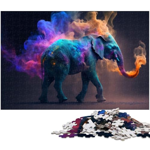 Puzzle für Erwachsene mit 1000 Teilen Elefant schwieriges Puzzle tolle Geschenke und Spielzeuge für Teenager ab 14 Jahren (Größe 38 x 26 cm) von zouxangzz