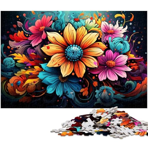 Puzzle für Erwachsene mit 1000 Teilen Fantasie Bunte Blumen unmögliches Puzzle für Jugendliche ab 14 Jahren 1000 Teile (75 x 50 cm) von zouxangzz