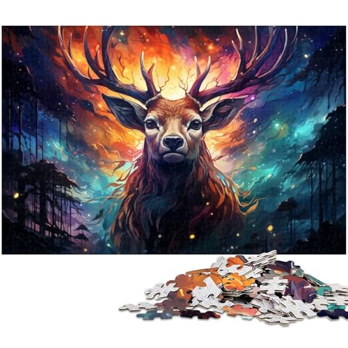Puzzle für Erwachsene mit 1000 Teilen Farbiger Sikahirsch schwieriges Puzzle tolle Geschenke und Spielzeuge für Teenager ab 14 Jahren 1000 Teile (75 x 50 cm) von zouxangzz
